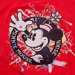 Vtg 80s American Marketing Works Minnie Mouse Sweatshirt, Neon Splashes, Size XL